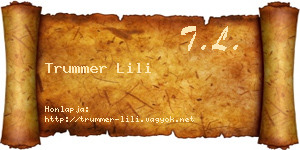 Trummer Lili névjegykártya